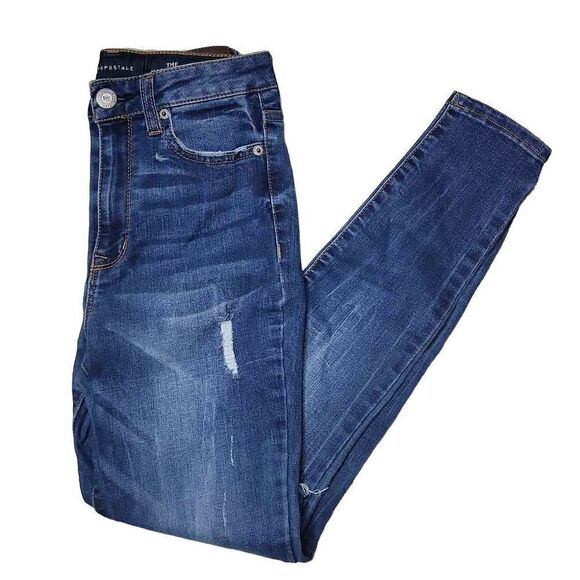 Aeropostale The Norma Jean Distressed Skinny Leg Denim Jeans Size 2 - Picture 2 of 16